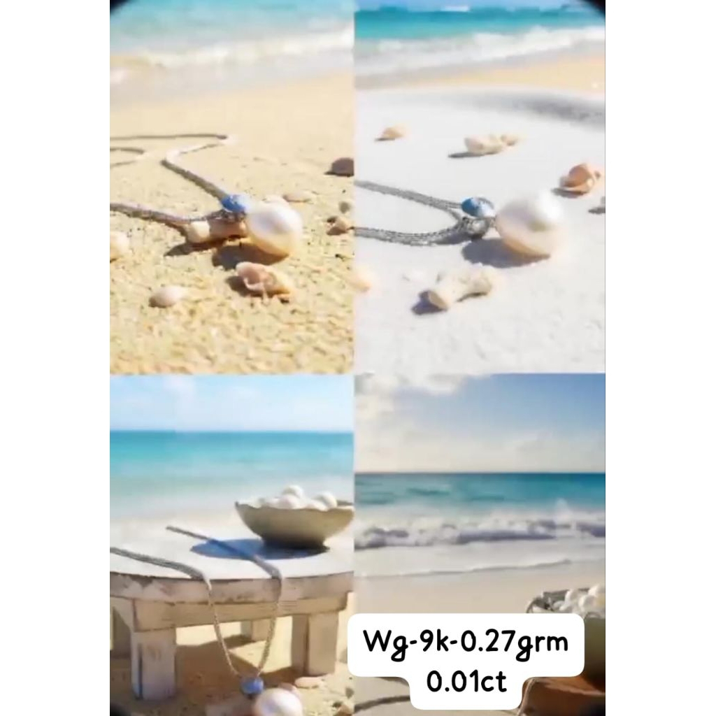 Liontin Mutiara Air Tawar, Berlian dan Emas