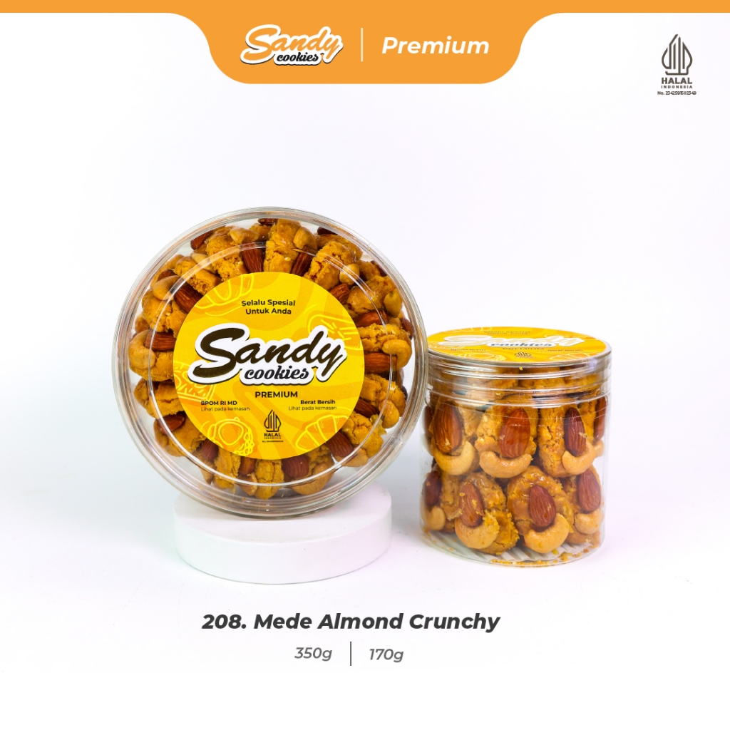 208. Mede Almond Crunchy - Kue Kering Sandy Cookies Premium