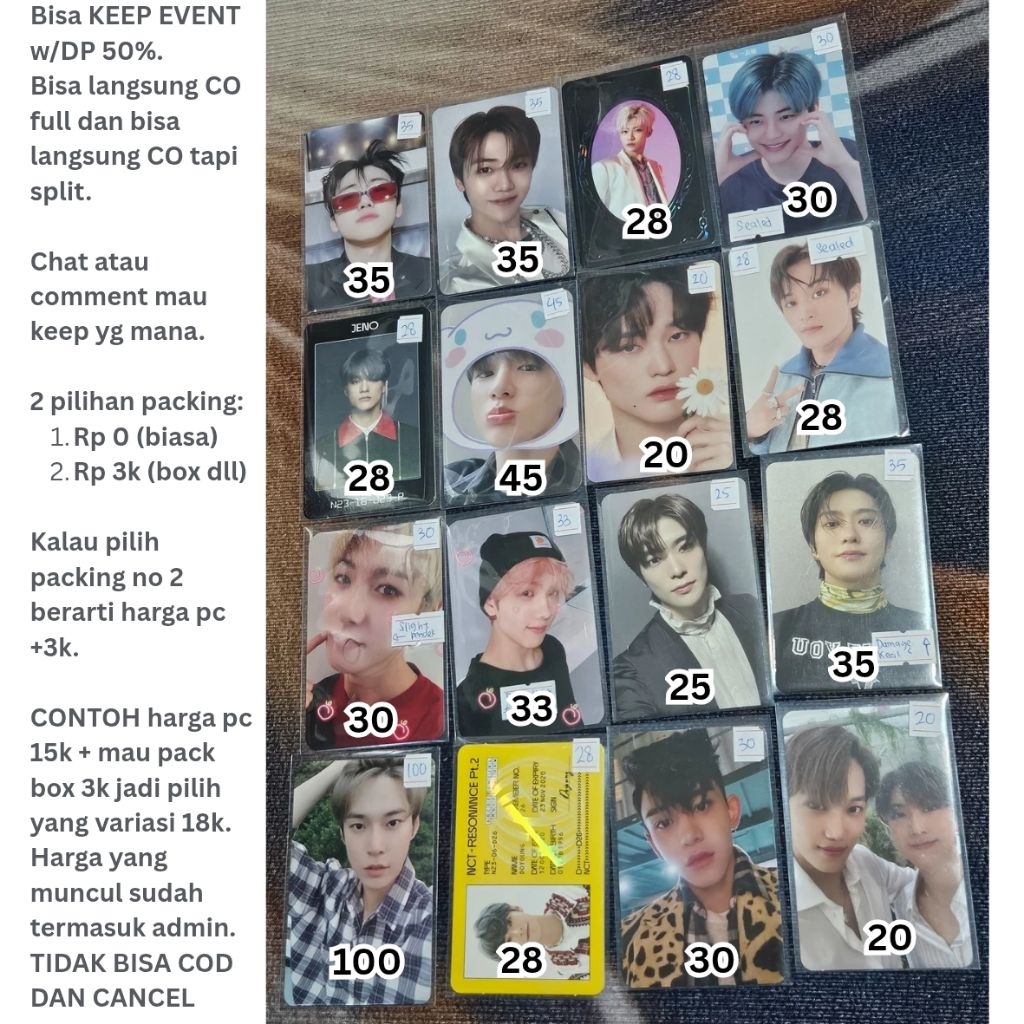 Photocard Haechan Jaemin Jungwoo Taeyong Jeno Kai Ten universe konsep neozone t ver ar clip sticker 
