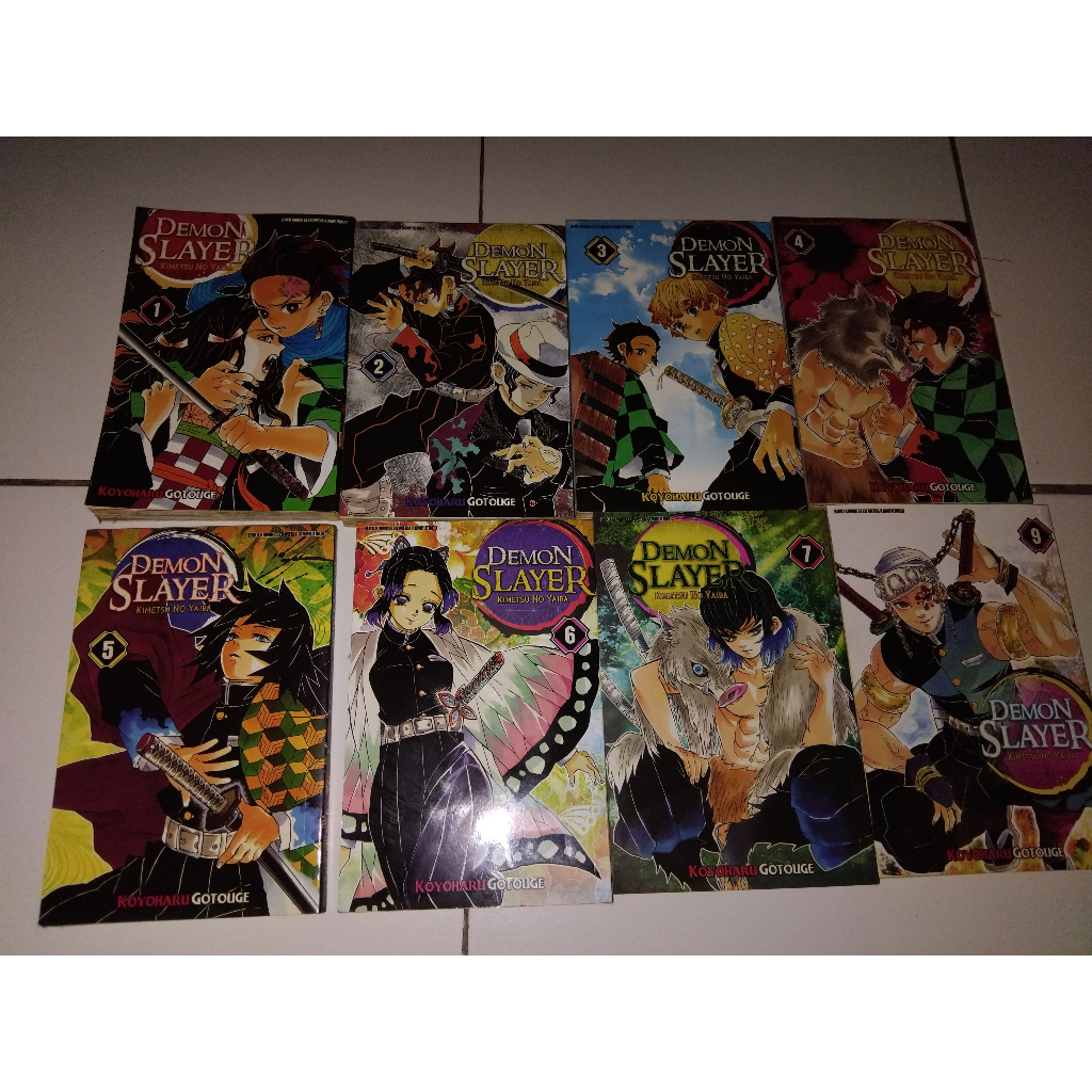 Komik Demon Slayer Kimetsu no Yaiba Preloved Bekas Vol. 1,2,3,4,5,6,7,9 Manga Jepang Komik Jepang De