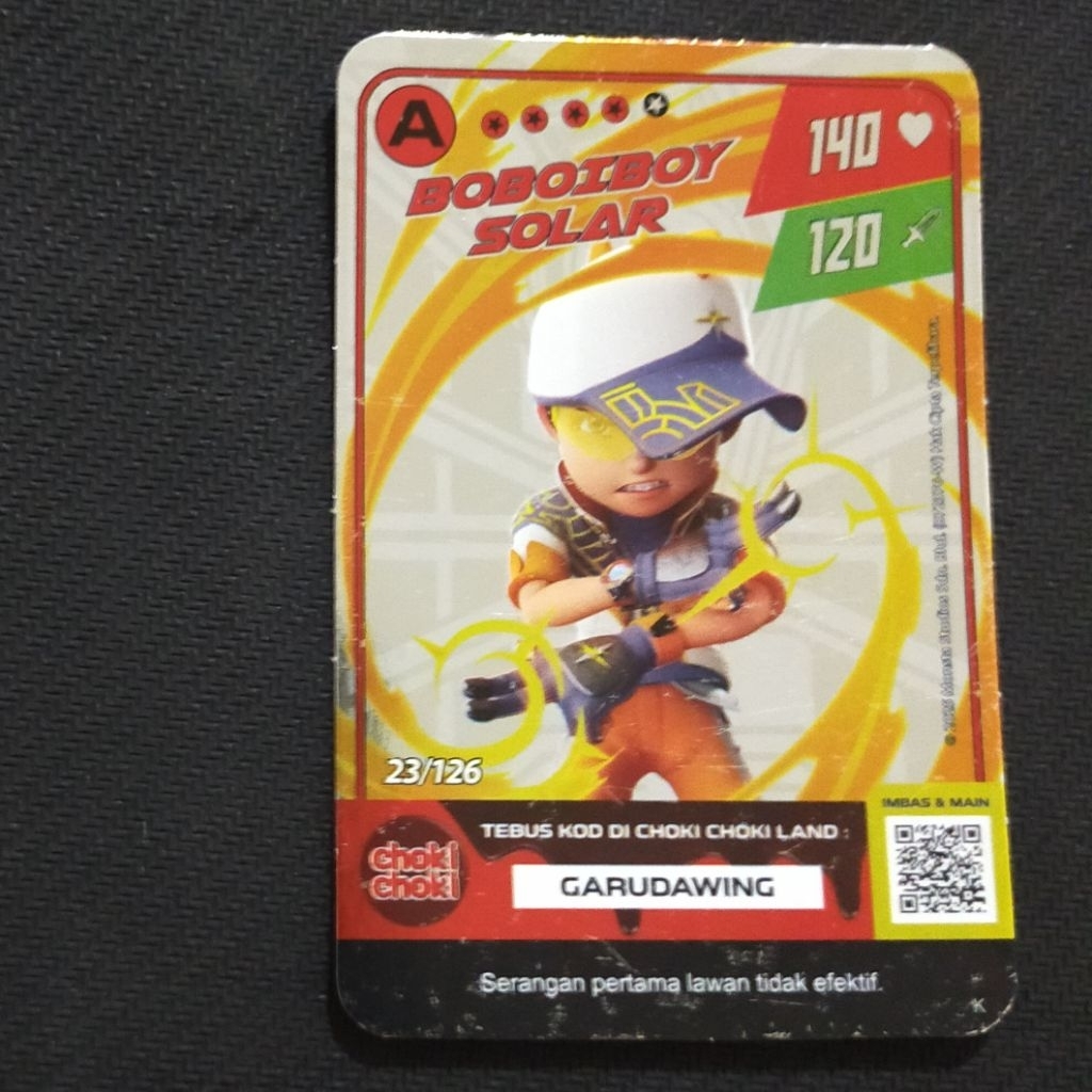 [DAMAGE PABRIK] Boboiboy Monsta Galaxy Card Boboiboy Solar Ver 2 Choki Choki (Silver)