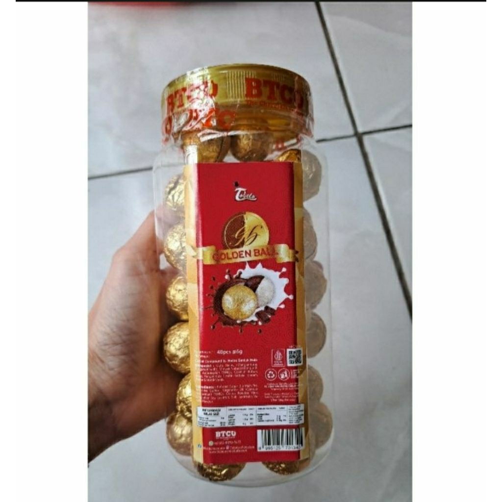 Coklat Tobelo Golden ball Toples isi 40pcs Golden cannon / Coklat Hampers Lebaran / Coklat bentuk bo
