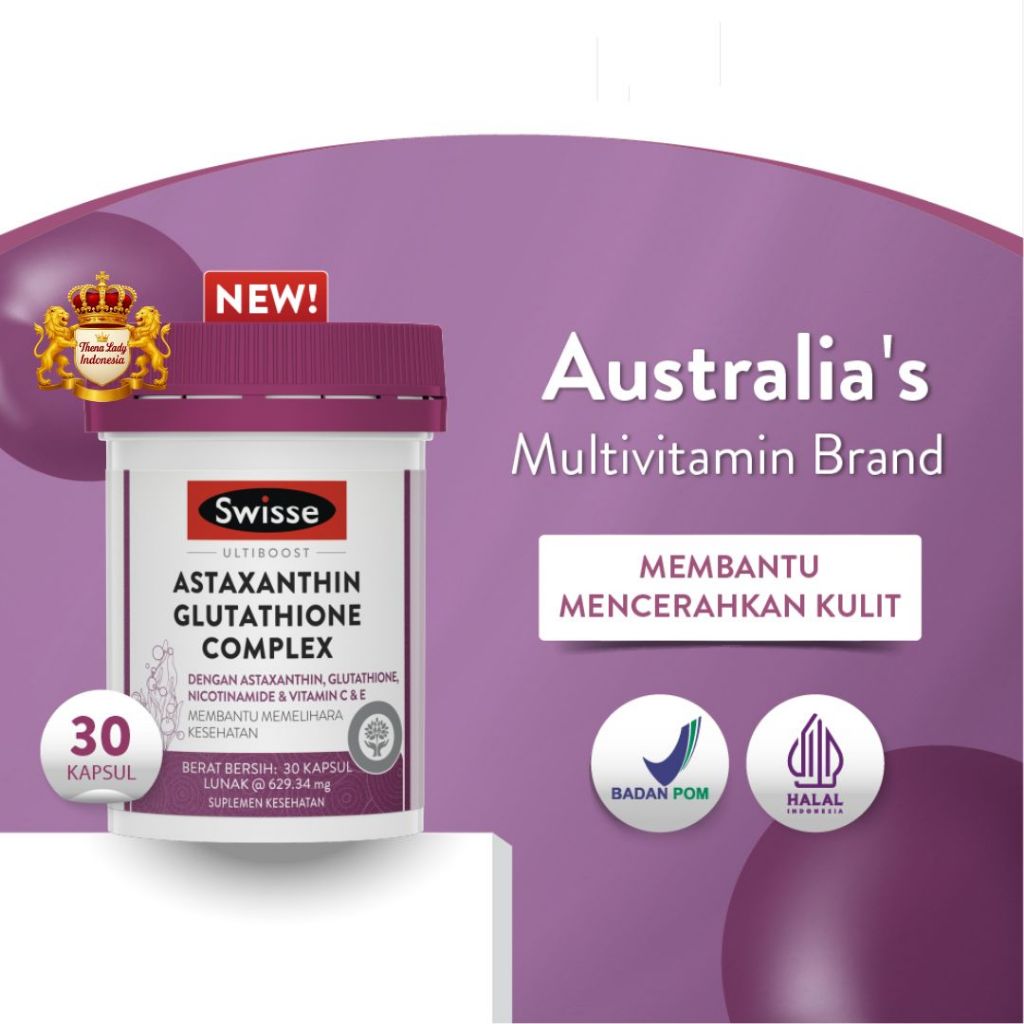 Swisse Glutatione Astaxanthin Pencerah Kulit