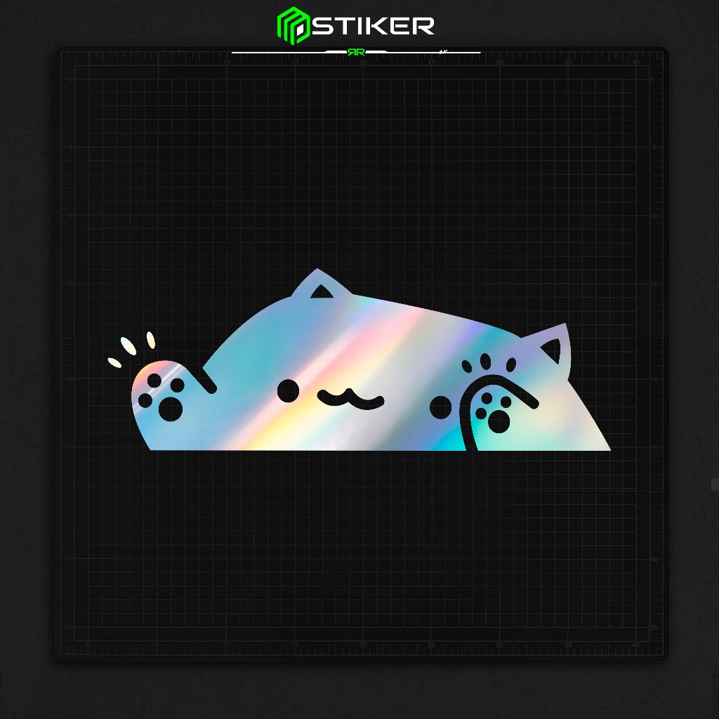 Cutting Stiker Kucing Variasi Motor Mobil Sticker Kucing Lucu Hologram Universal Lucu Timbul Keren N