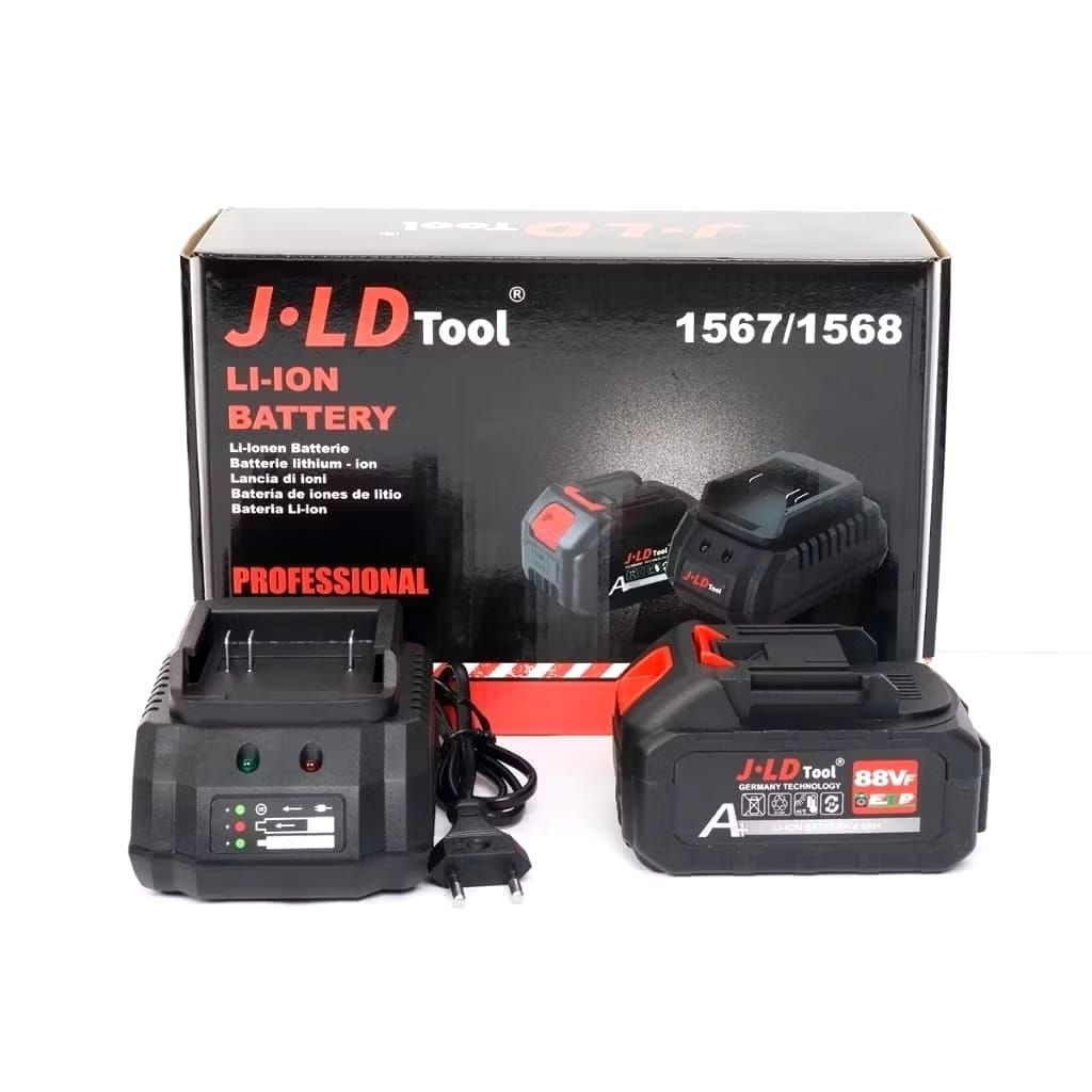 JLD PAKET BATERAI DAN FAST CHARGER 88VF 4.0 Ah Baterai Bor Impact Gerinda Potong Rumput CircularSaw 