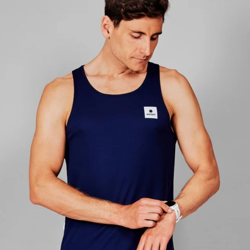 Kaos Singlet Olahraga Lari Tenis padel Pria Saysky Clean Flow Singlet