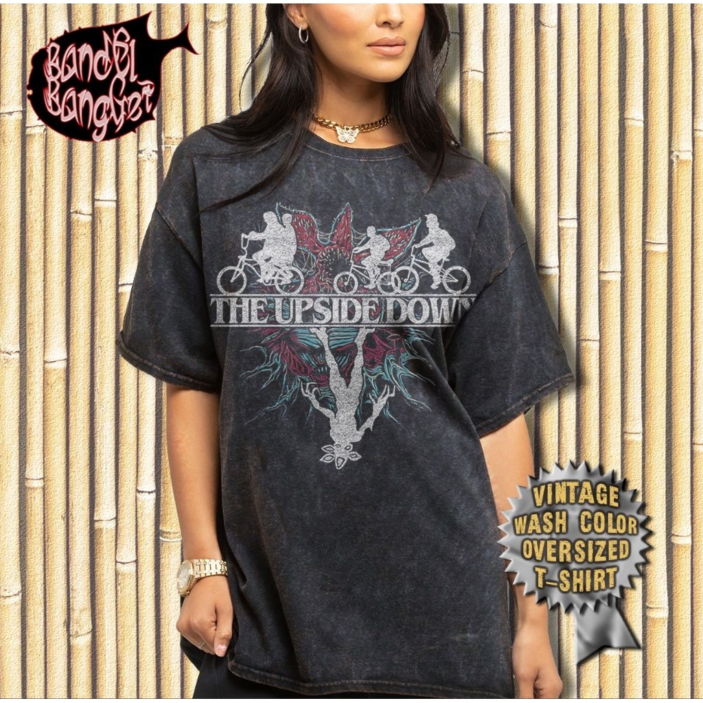 Demogorgon Stranger Things Shirt | Acid Wash Oversized Shirt