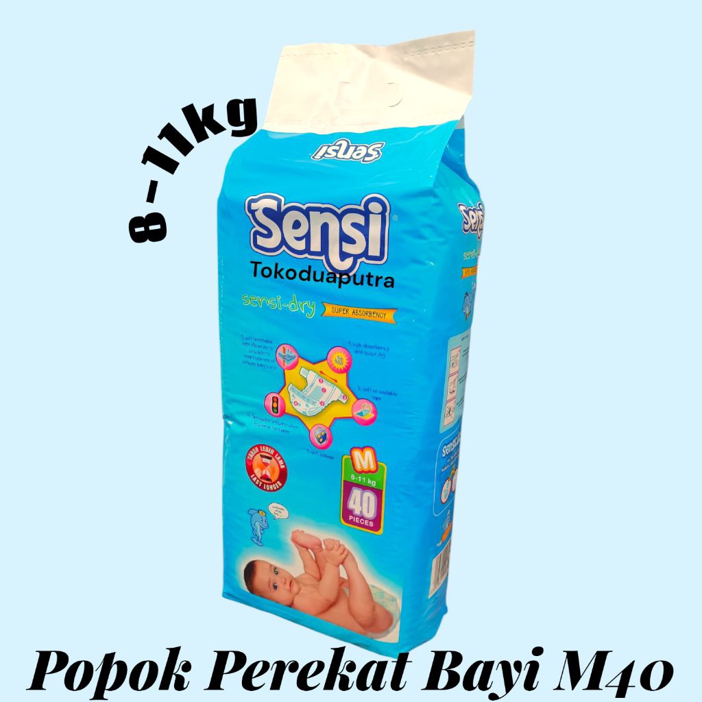 Sensi Dry Super Absorbency M40 / Sensi Popok Perekat Bayi Dry M40 / Popok perekat M40 Dry