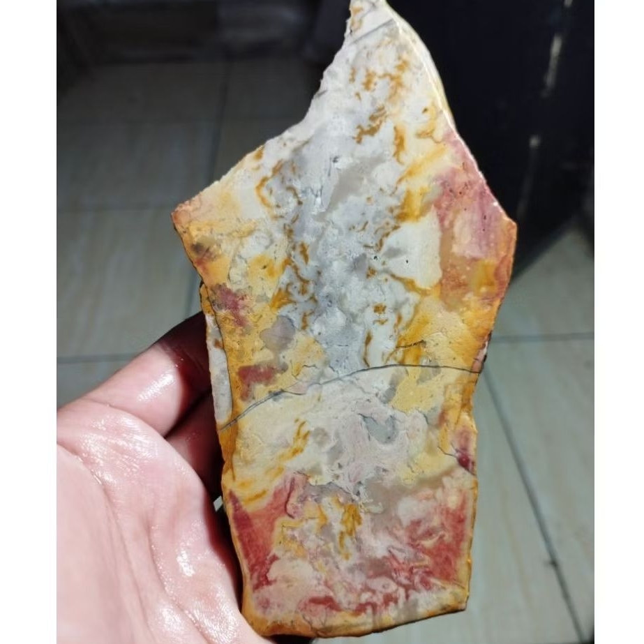 suiseki batu alam batu akik lemepngan jasper pasteling multi warna bermotif natural jozz istimewa pe