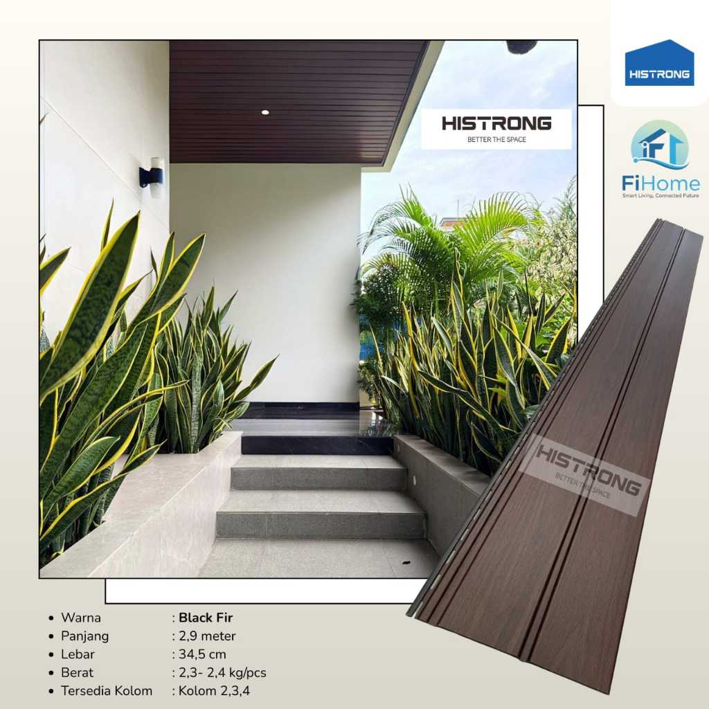 uPVC Soffit Panel By Histrong PVC Plafon Dinding  Indoor Outdoor Plafond Wall Panel Black Fir