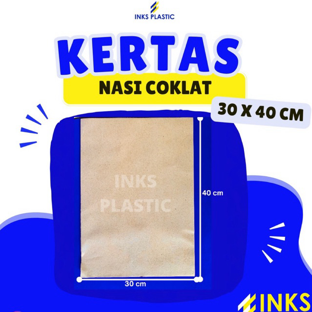 KERTAS NASI COKLAT KOTAK 30x40