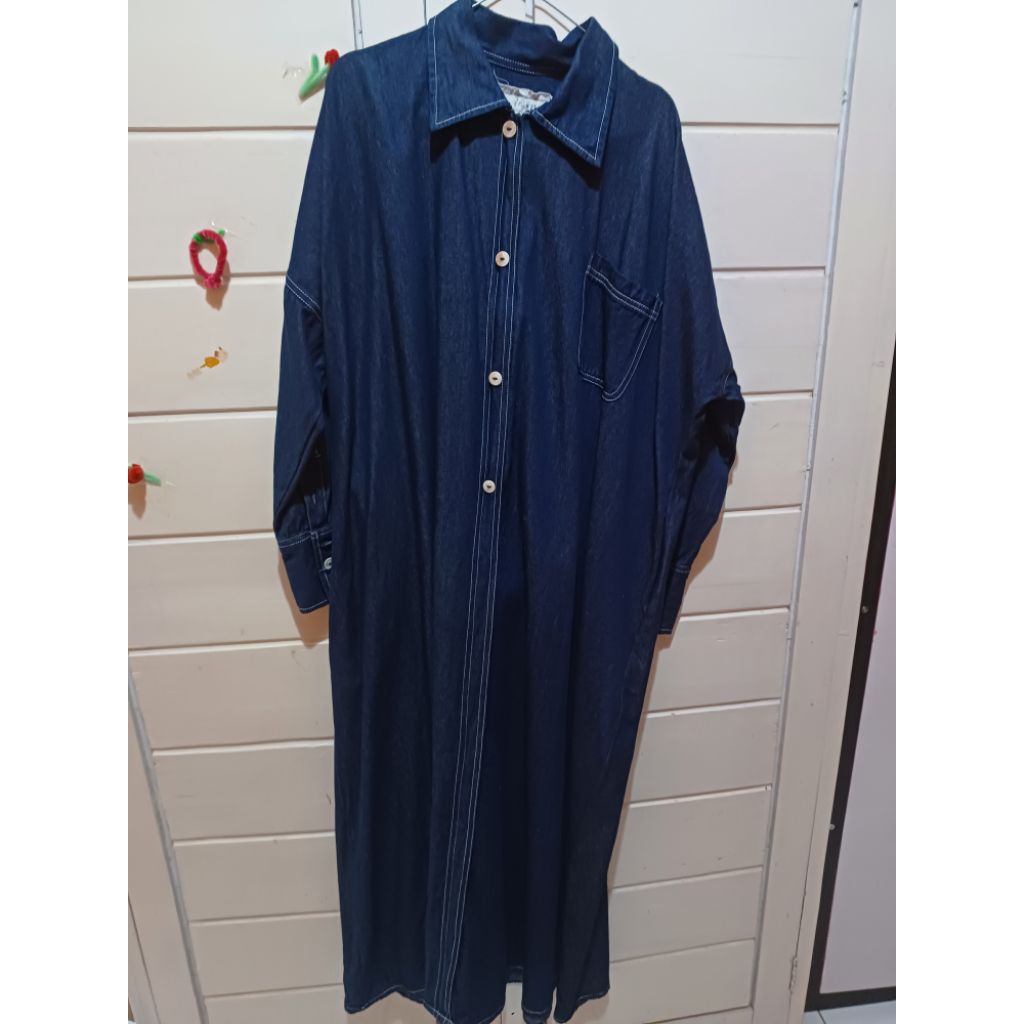 PL 1x Kemeja Abaya Denim Elmadina Abaya size Xs