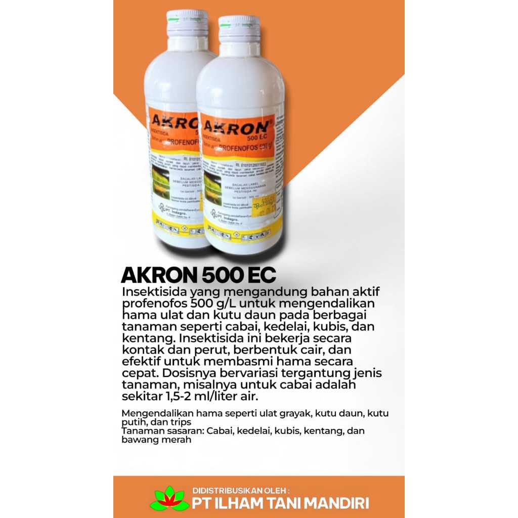 AKRON 500 EC 250ml Profenofos Insektisida Pembasmi Ulat Grayak Kutu Daun Thrips