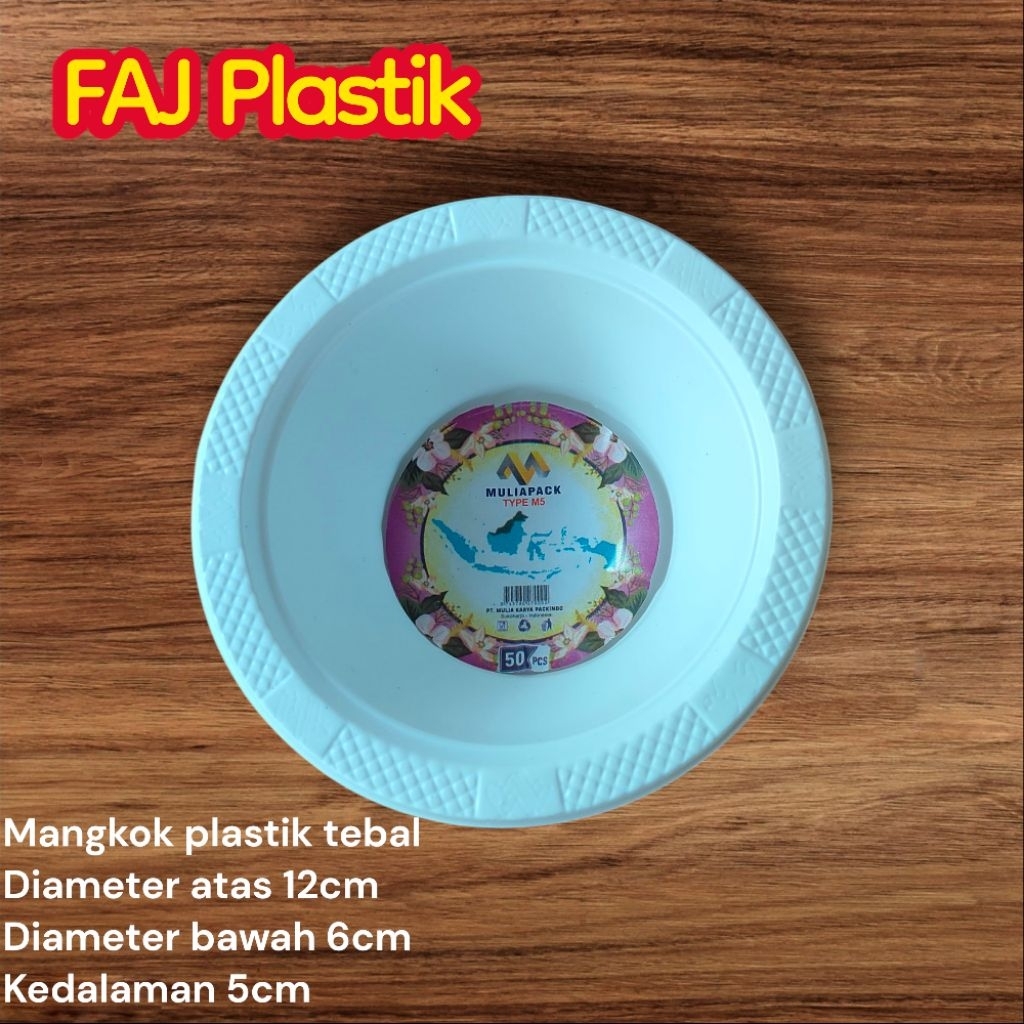Mangkok plastik sekali pakai isi 50pcs mangkok kecil