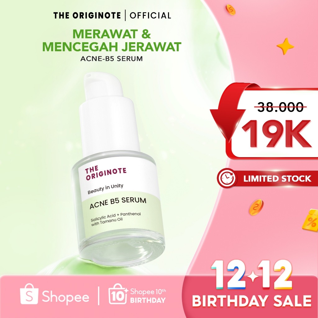 The Originote Acne B5 Serum - Serum Anti Acne untuk Merawat Kulit Jerawat Mencegah Pertumbuhan Jeraw