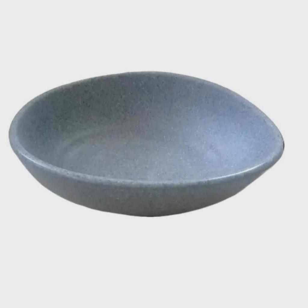 Mangkuk Tembikar Oval 6" Abu Abu Melamine Stone Series - Golden Dragon W3406A