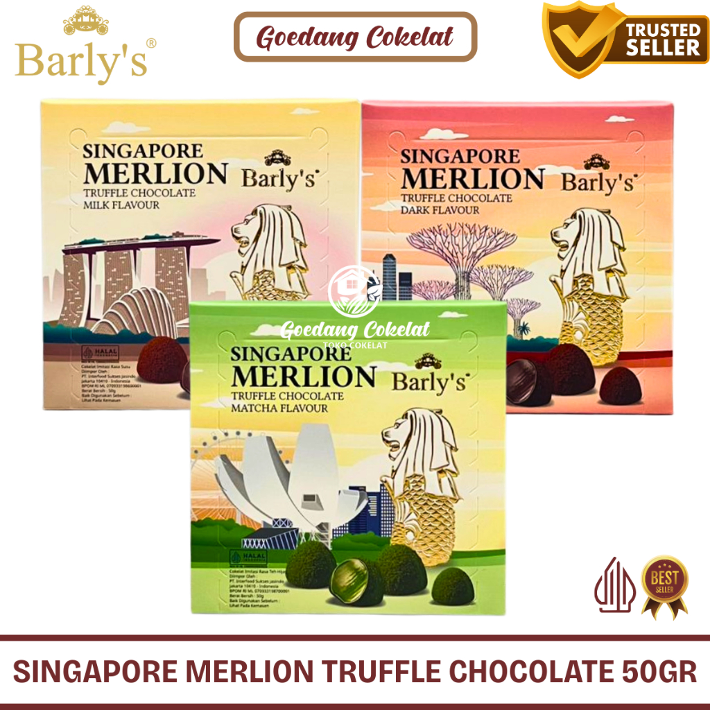 Barly's Cokelat Truffle Singapore Merlion 50g Oleh-Oleh Halal Coklat Truffles Premium
