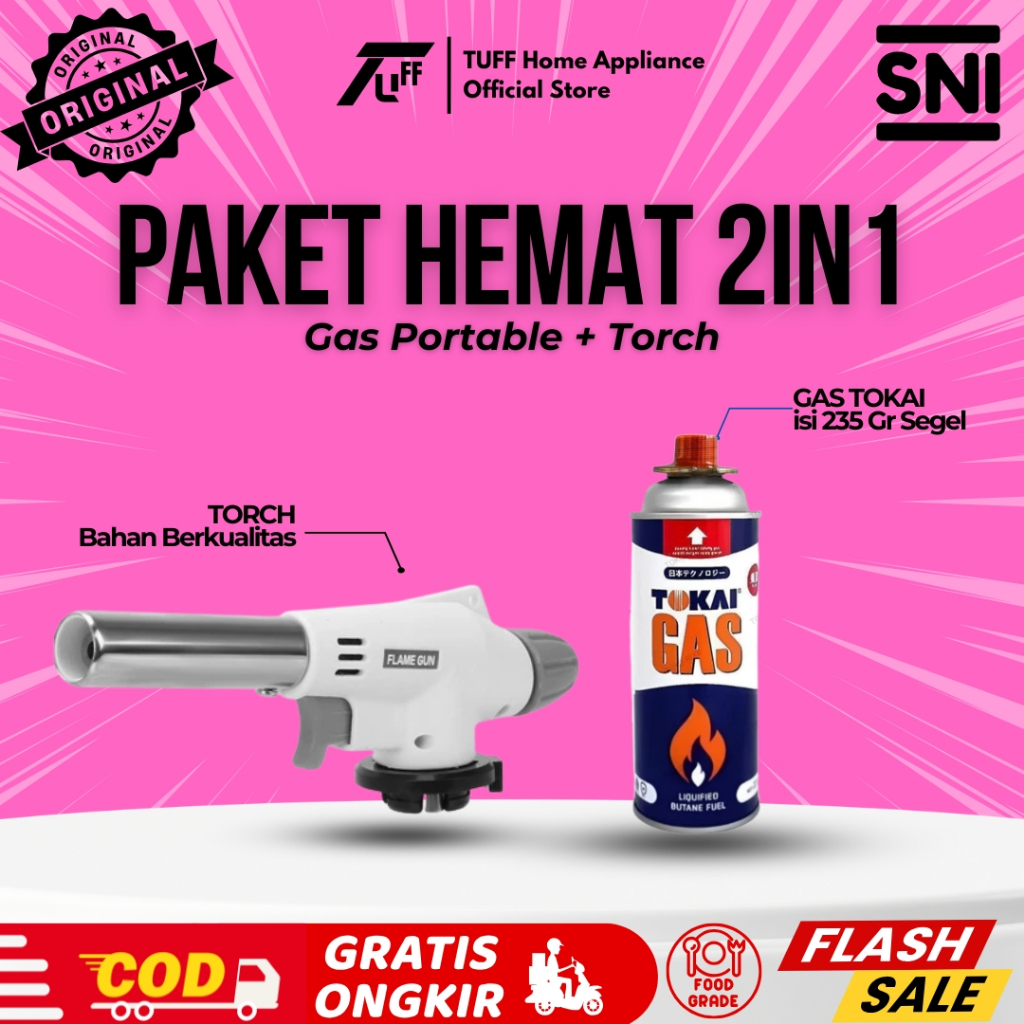 Gas Portable Mini Kepala Torch Pematik Api ORIGINAL SNI
