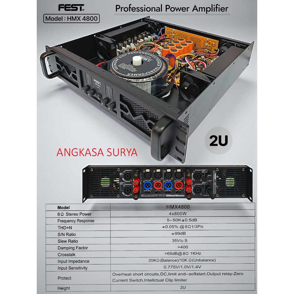 Power Fest HMX 4800 Original /Amplifier Ampli Fest HMX4800 / 4 Channel FEST HMX4800 Class H