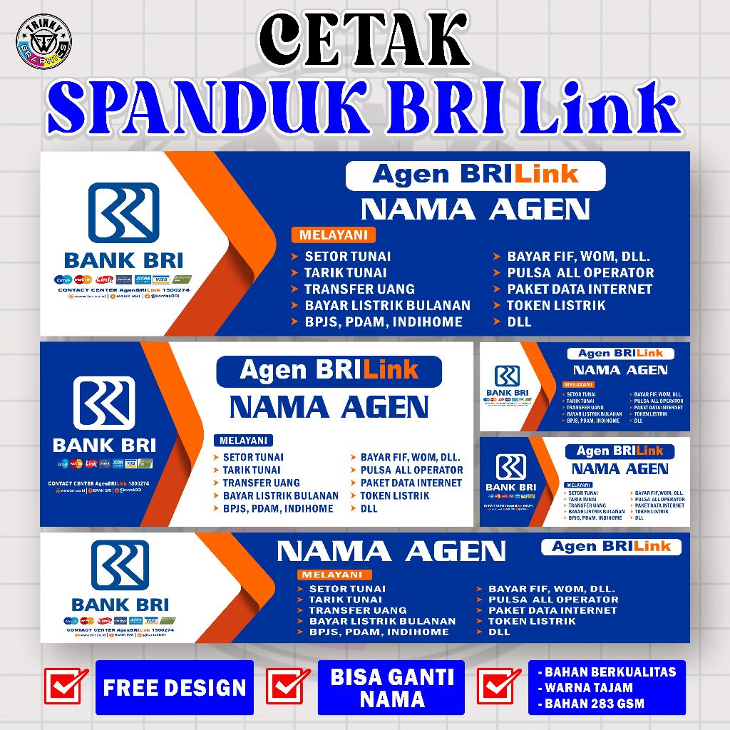 CETAK SPANDUK BANNER AGEN BRILINK | SPANDUK BRILINK CUSTOM / SIAP PASANG