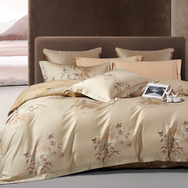 BIOSIBEDDING SPREI BEDCOVER SUTRA 100s MOTIF BUNGA UNGU lAVENDER SHABBY CHIC CUSTOM SIZE - SPREI DUV