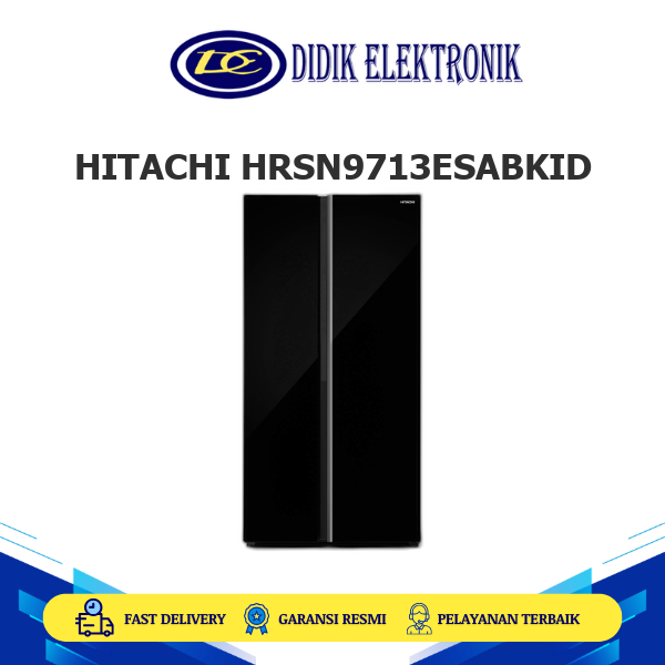 ( KHUSUS LUAR KOTA ) HITACHI HRSN9713ESABKID KULKAS  Side by Side Quick Freeze, Kompresor Inverter 6