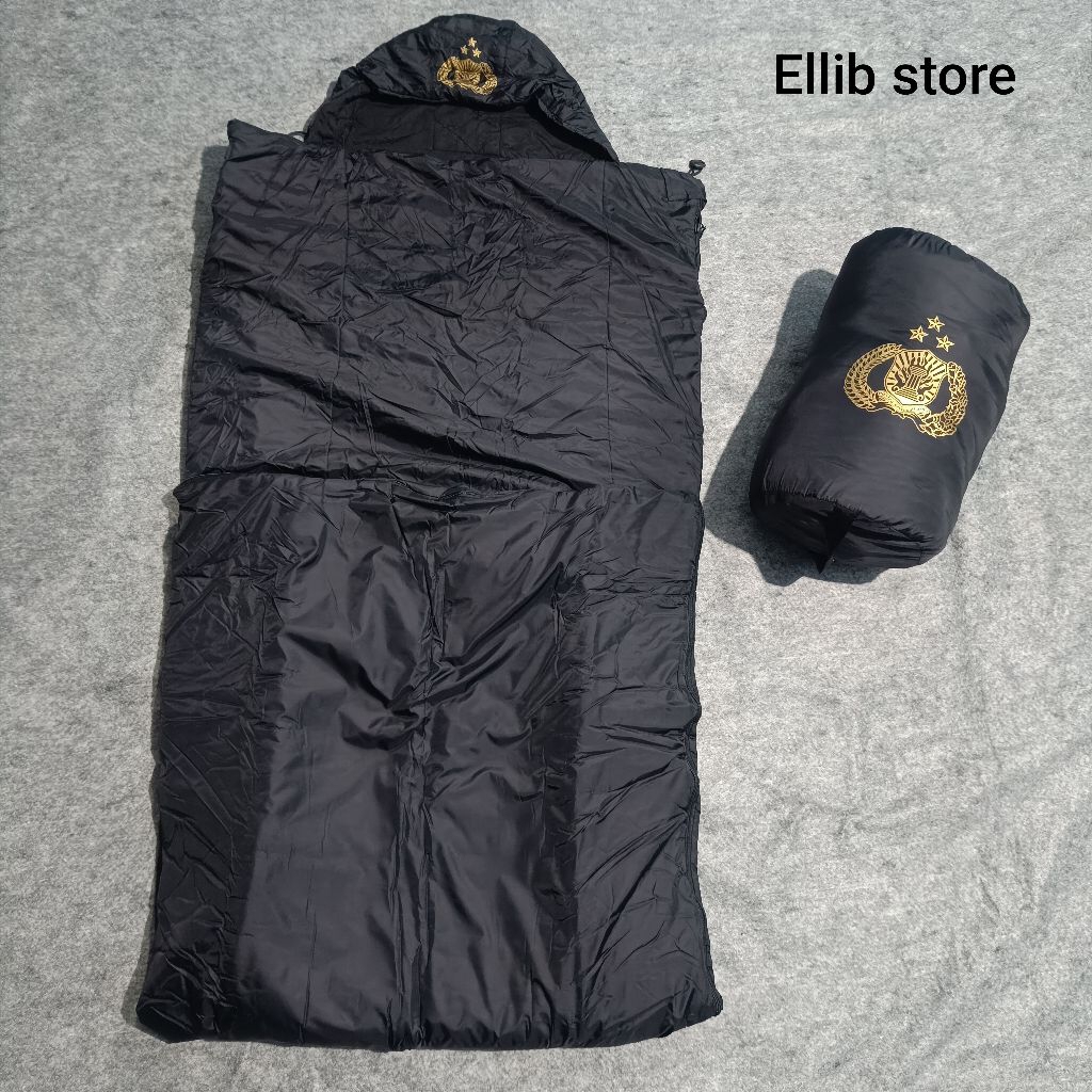 Sleeping Bag Hitam Jatah Polri / Sleeping Bag Hitam Polisi / Sleeping Bag Hitam