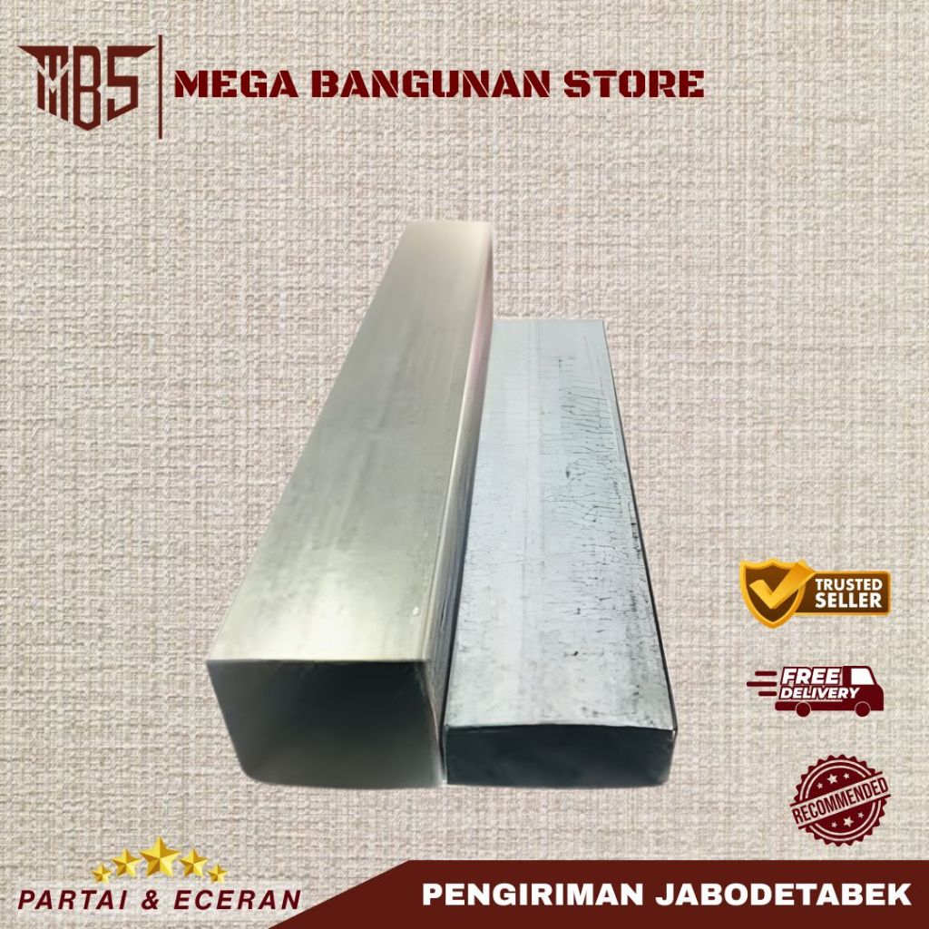 HOLLOW GALVANIS - 4x4 1.6mm |Batang