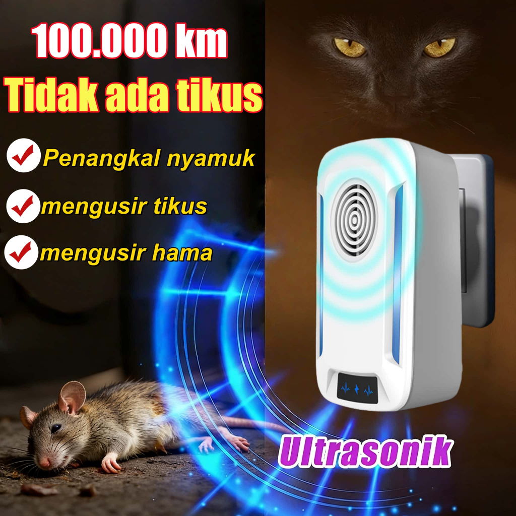 Pengusir Tikus Ampuh 100% Pembasmi Tikus Pengusir Tikus Ultrasonik Alat Pengusir Tikus Anti Tikus Un