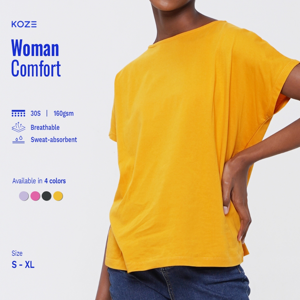 KOZE - Woman Comfort Mustard Yellow T-shirt - Kaos Polos Wanita Kuning Mustard