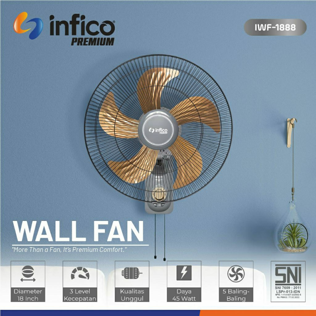wallfan besi 18 inch  infico  kipas angin dinding besi 18 inch / kipas angin Tornado dinding 18 inch