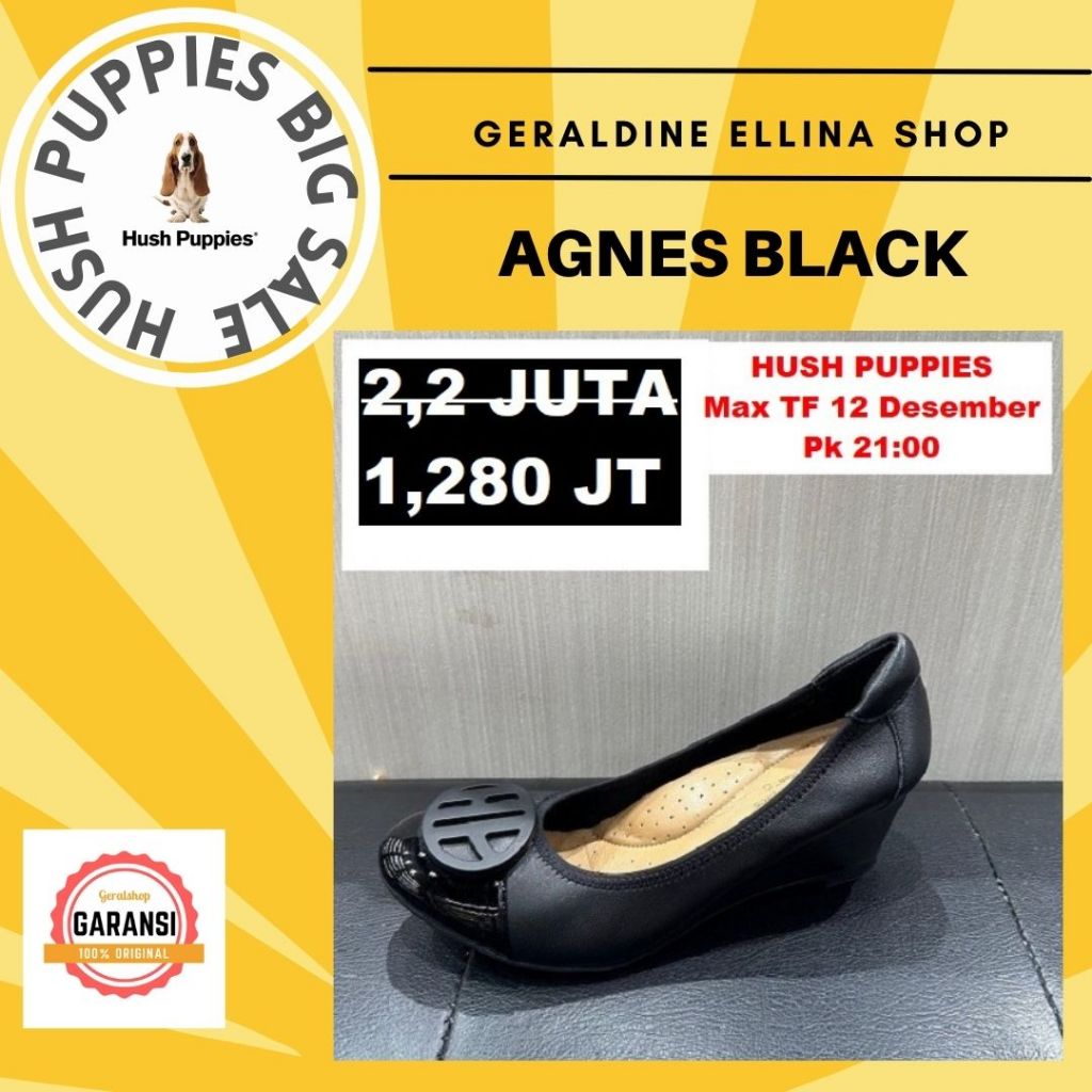 Sepatu Hush Puppies wedges wanita original SALE seri AGNES