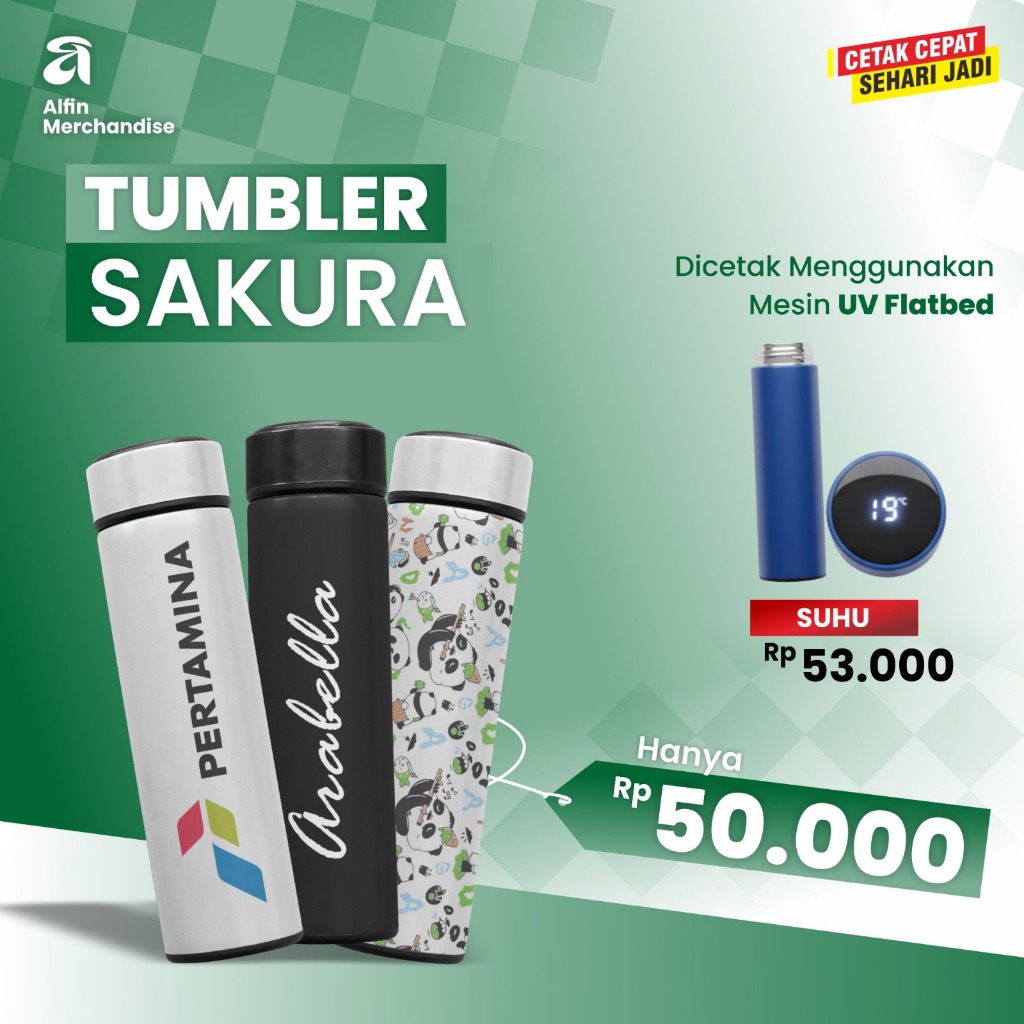 Tumbler Custom | Tumbler Sakura | Tumbler Custom Laser 500ml Souvenir Promosi