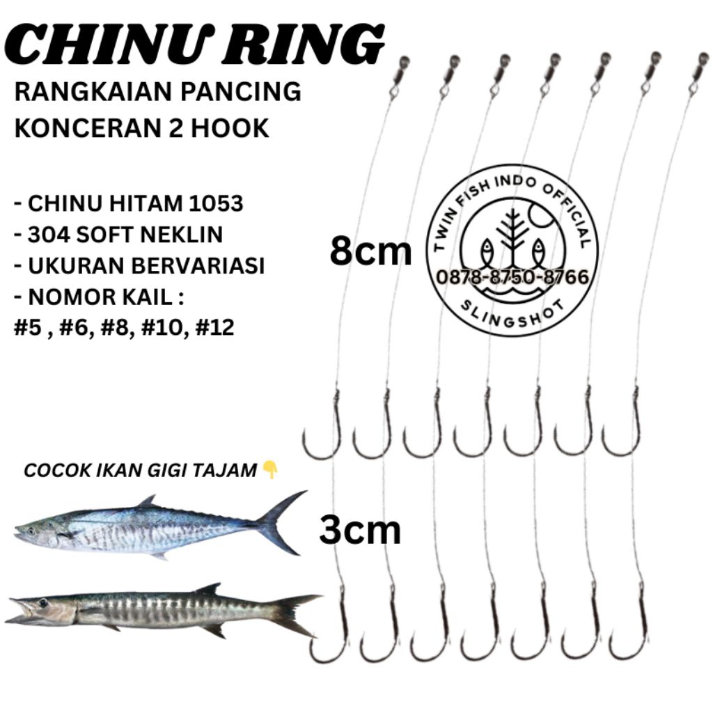 RANGKAIAN PANCING KONCERAN / KAIL TENGGIRI / KONCERAN TENGGIRI/ KAIL NEKLIN BARRACUDA / KAIL CHINU /