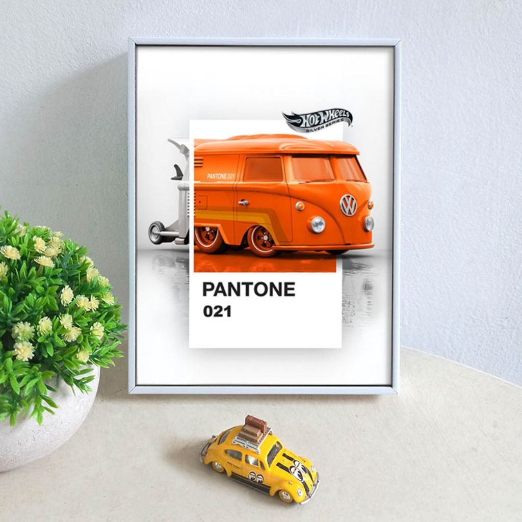 Hot Wheels Pantone Vw kool kombi Poster Framed