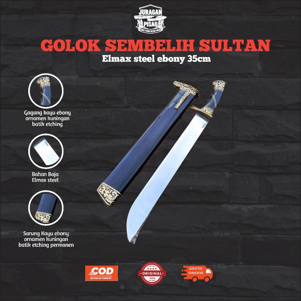 JURAGAN PISAU TJIBATOE | sembelih sultan premium elmax steel  kayu ebony