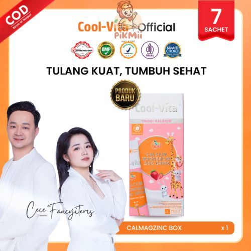 Coolvita CalMagZinc Drink 1 Box Rasa Yoghurt Strawberry - Membantu Mendukung Pertumbuhan Tulang dan 