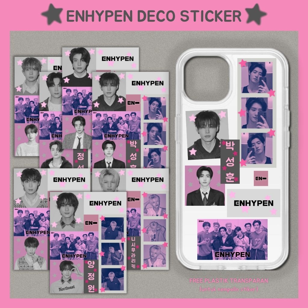 ENHYPEN STIKER DECO CASE HP STIKER VINYL TAHAN AIR