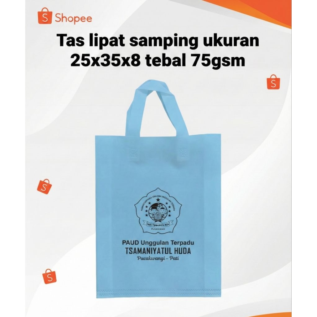 Tas spunbond 25x35x8 tebal 75 gsm real
