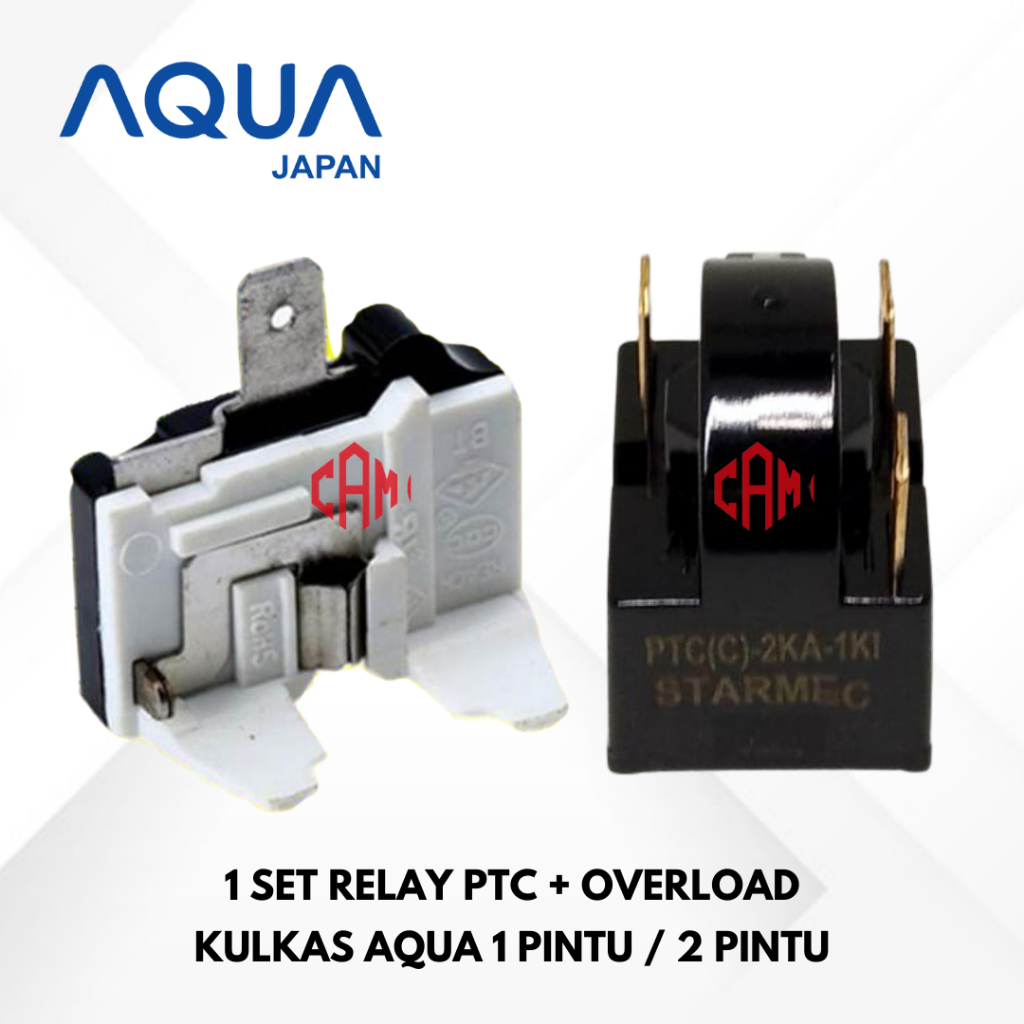 Relay PTC Overload Kulkas AQUA 1 Pintu / 2 Pintu