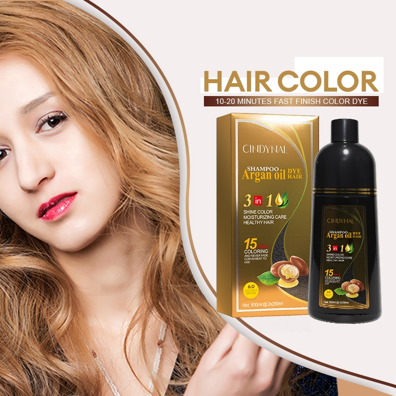 CINDYNAL Mokeru Hair Color Shampoo – Shampoo Pewarna Rambut, Hair Color Shampoo Praktis