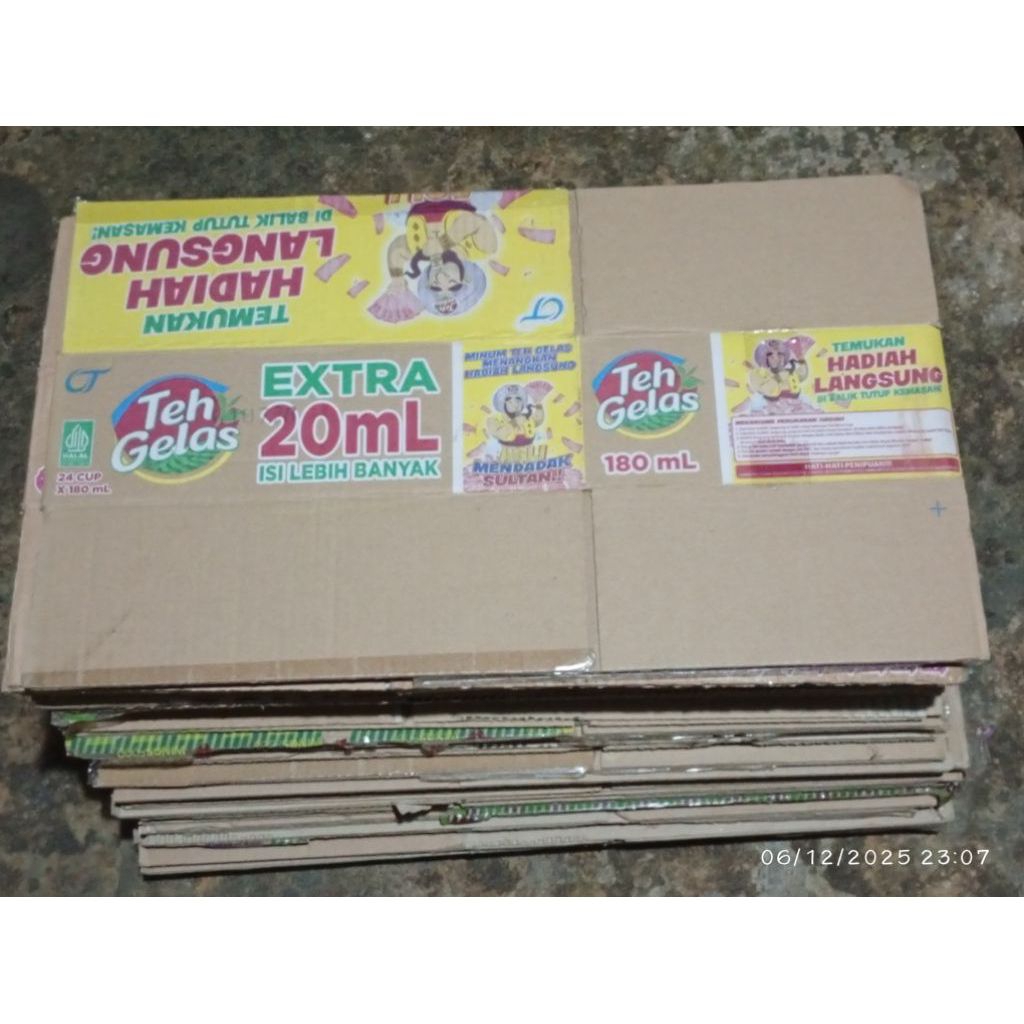 Kardus Dus Box Karton bekas minuman Ale Ale TehGelas Saize 33x23x12 untuk pecking