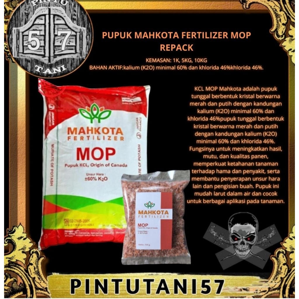 PUPUK MAHKOTA FERTILIZER MOP REPACK 10KG