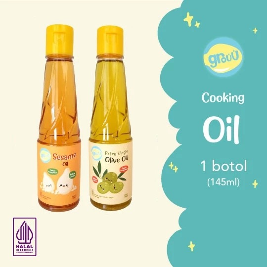 Grouu Extra Virgin Olive Oil & Sesame Oil Minyak Wijen - BB Booster NO MSG- EVOO untuk MPASI Anak