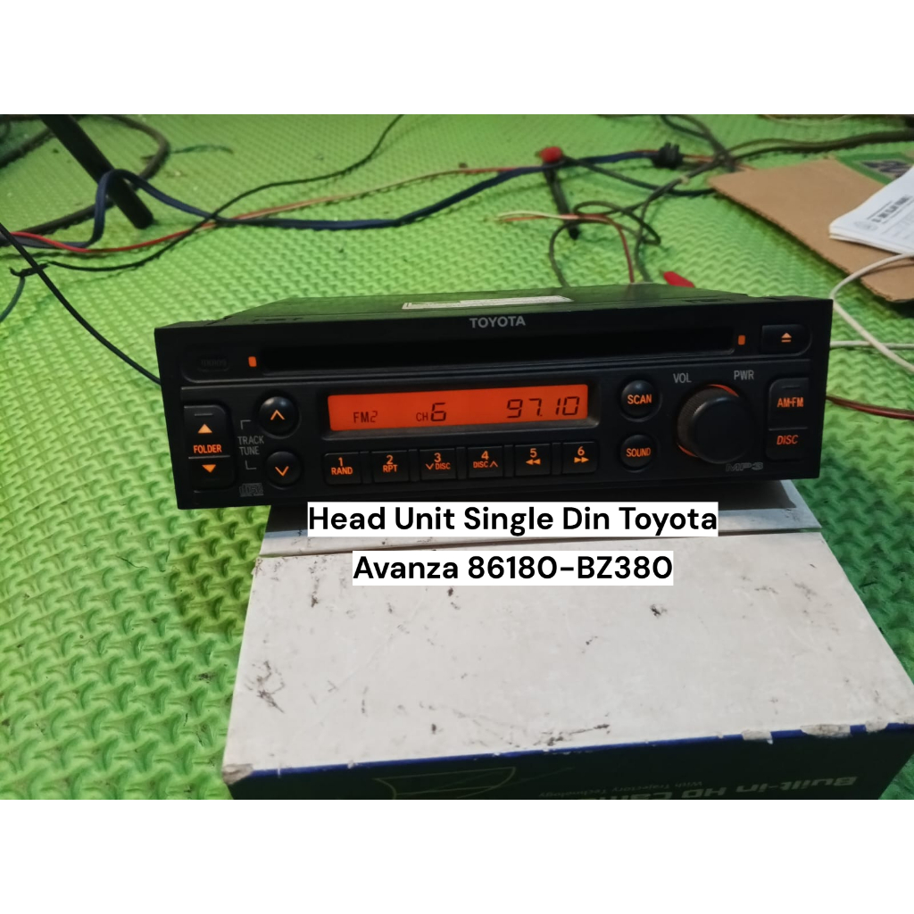 Head Unit Mobil Single Din Toyota Avanza 86180-BZ380 | Kondisi Bekas Normal Tanpa Socket.