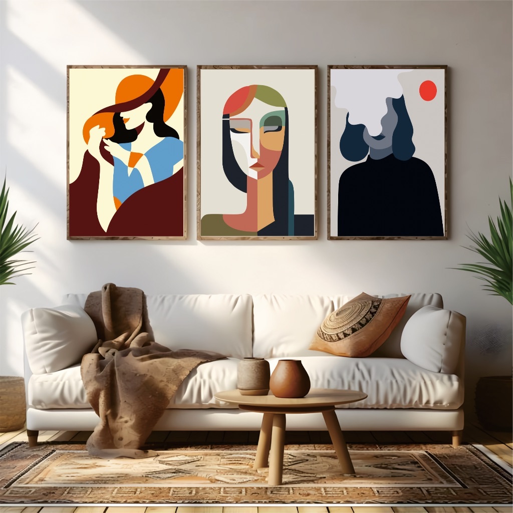 Hiasan Dinding Pajangan Lukisan Dinding Kamar Tidur Abstrak Bergaya INS Yang Dipersonalisasi