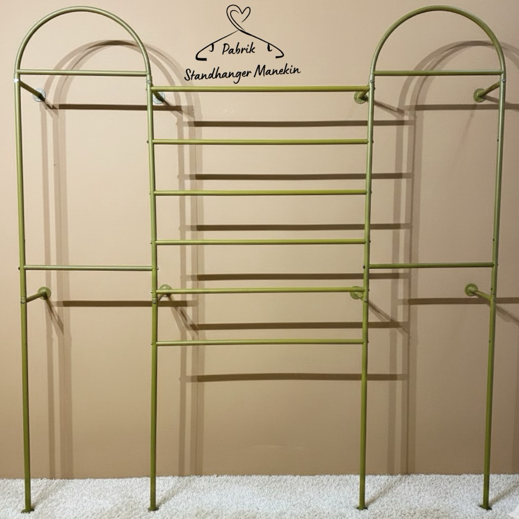 Besi Dinding Susun Serbaguna Murah 200 x 240 | StandHanger Busur Dinding Pashmina |  Tiang Penghemat