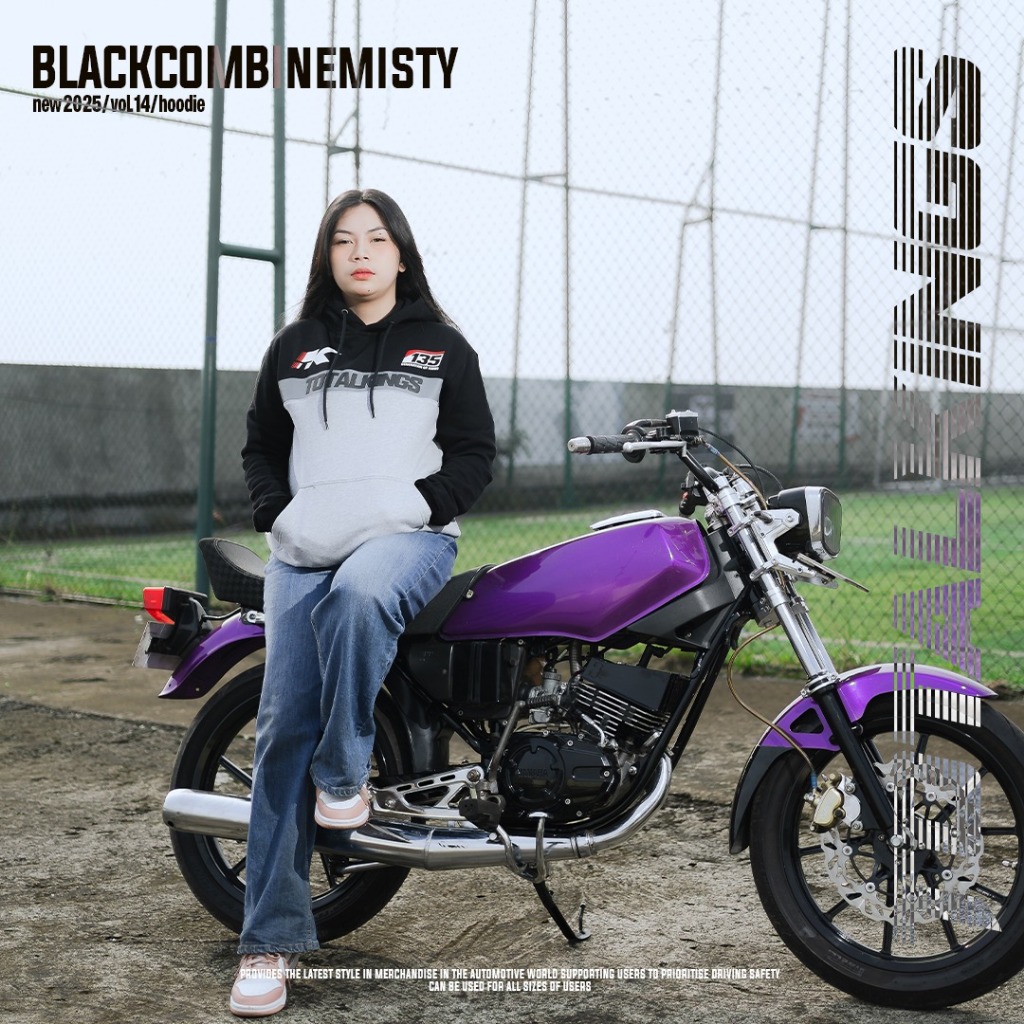 HOODIE TOTAL KINGS BLACK GRAY MISTY COMBINE LIMITED EDITION