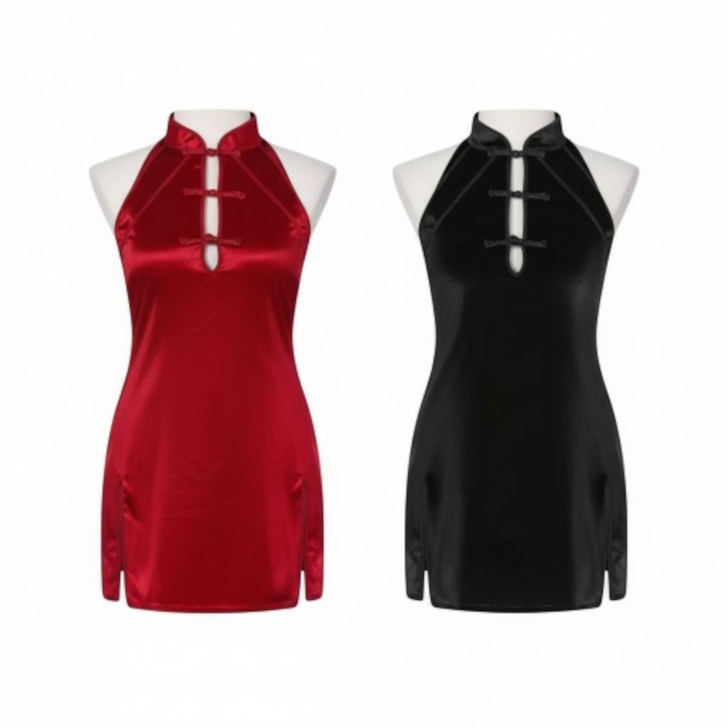 [MOS] - Mini Dress Wanita Sexy Model Qipao Cheongsam Baju Imlek Premium G209