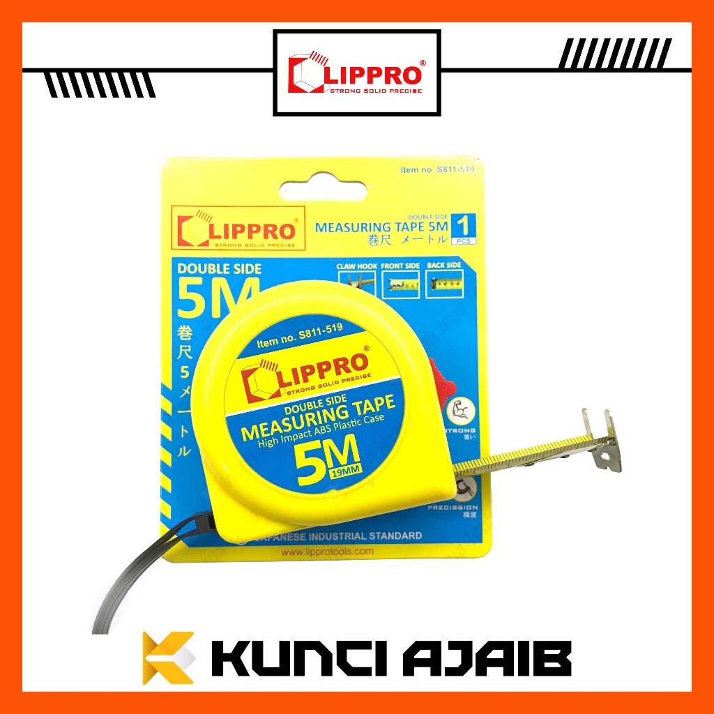LIPPRO S811-519 Meteran 5 M - Rol Matic Alat Ukur Pengukur Meter